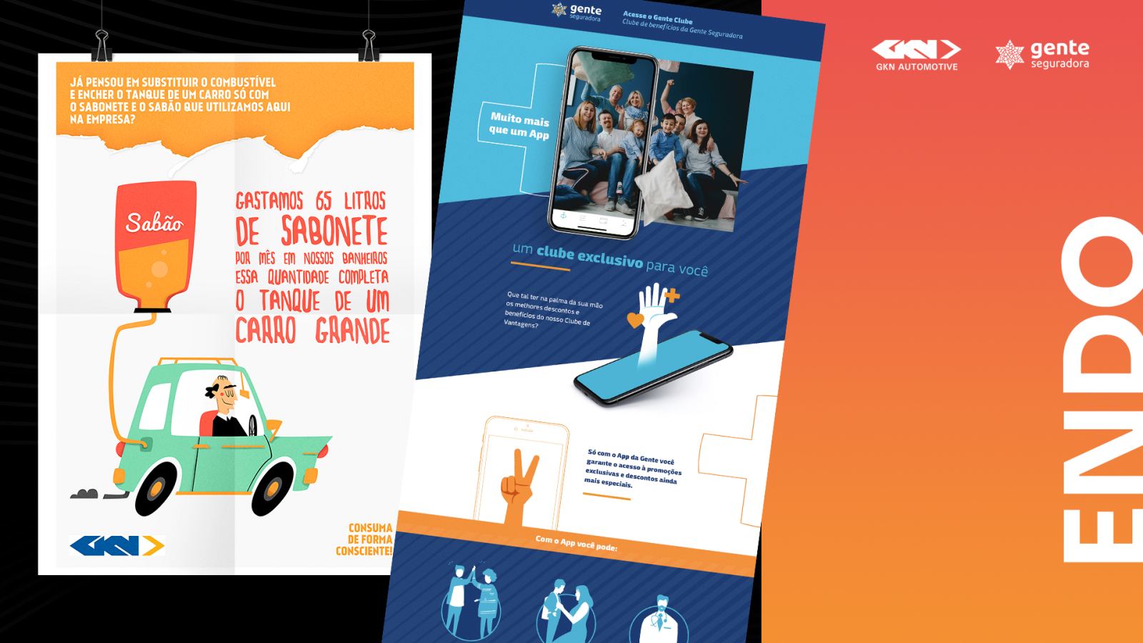 Trabalhos da Foxthree para GKN Automotive · Gente Seguradora, segmento Endomarketing